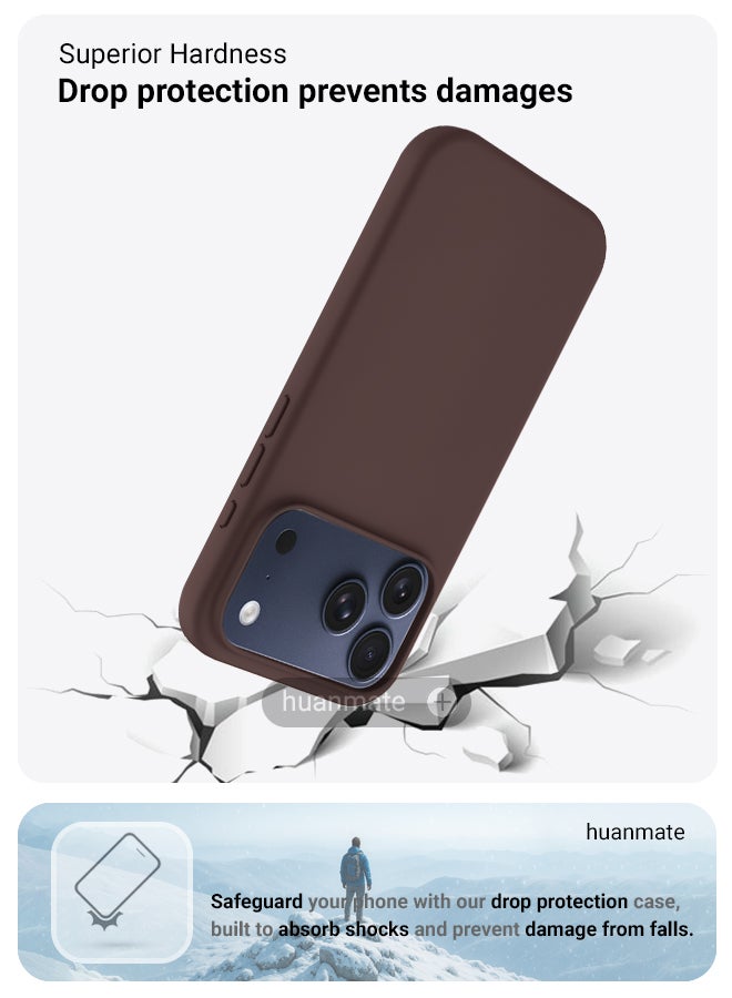huanmate Apple iPhone 17 Pro Max Silicone Cover Brown - Premium 2.0mm TPU Silicon, Enhanced Camera Protection with Lens Shield, Shockproof & Water-Proof Cover for Apple iPhone 17 Pro Max - Image 4